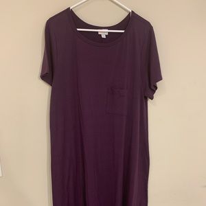 LuLaRoe Plum Carly T-Shirt Dress